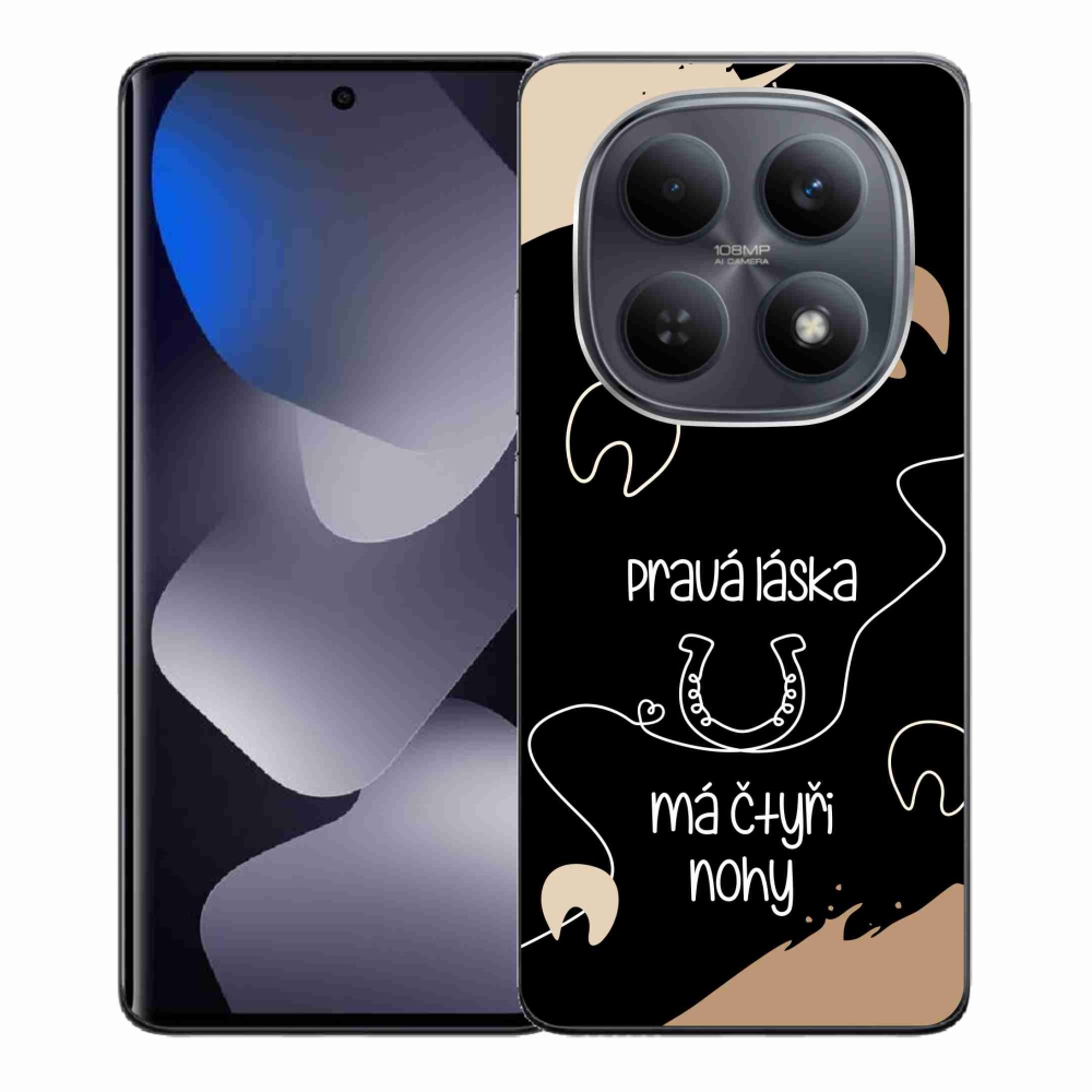 Gél borítás mmCase a Xiaomi Redmi Note 15 4G-hez - ló motívum fekete háttérrel
