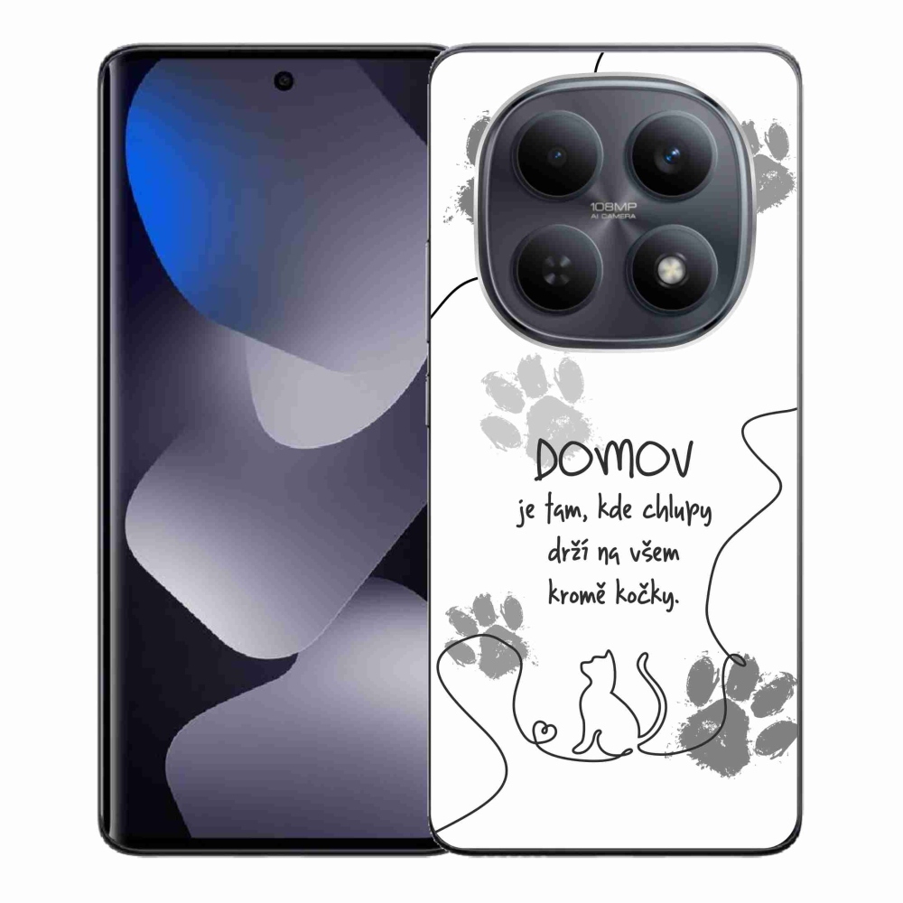 Gél borító mmCase a Xiaomi Redmi Note 15 4G-hez - macska motívum fehér háttérrel
