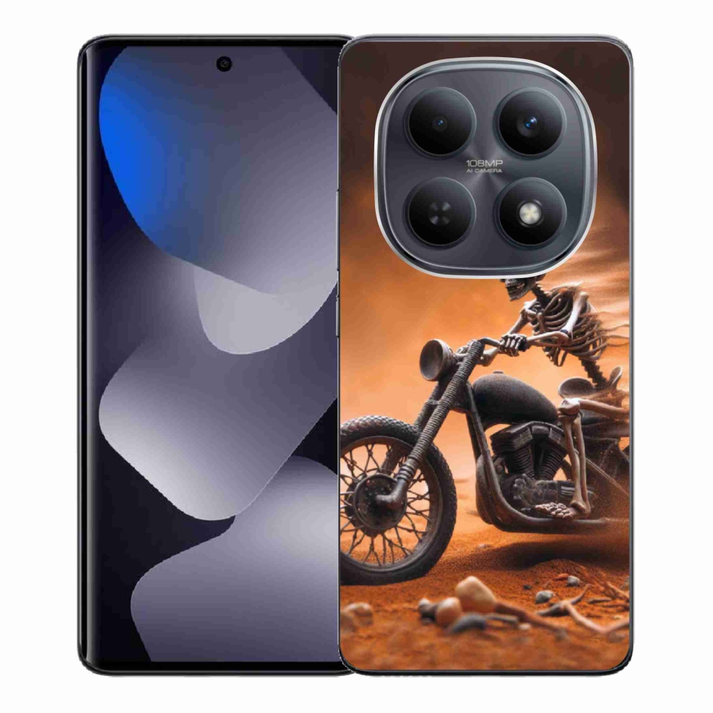 Gél borítás mmCase a Xiaomi Redmi Note 15 4G-hez - csontváz egy motorkerékpáron