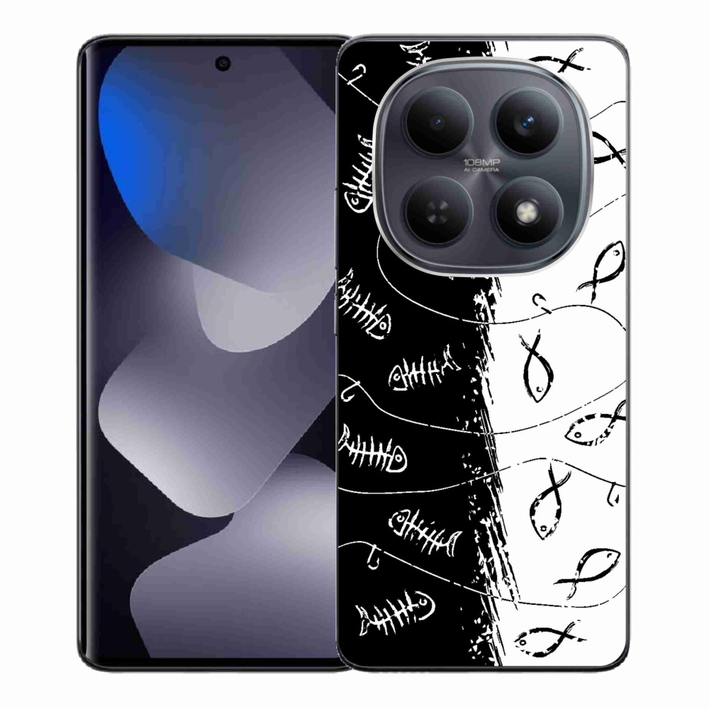 Gél borító mmCase a Xiaomi Redmi Note 15 4G-hez - csontvázak és halak