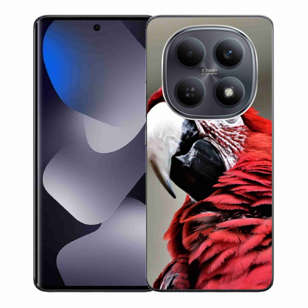 Gél borítás mmCase a Xiaomi Redmi Note 15 4G-hez - papagáj ara piros