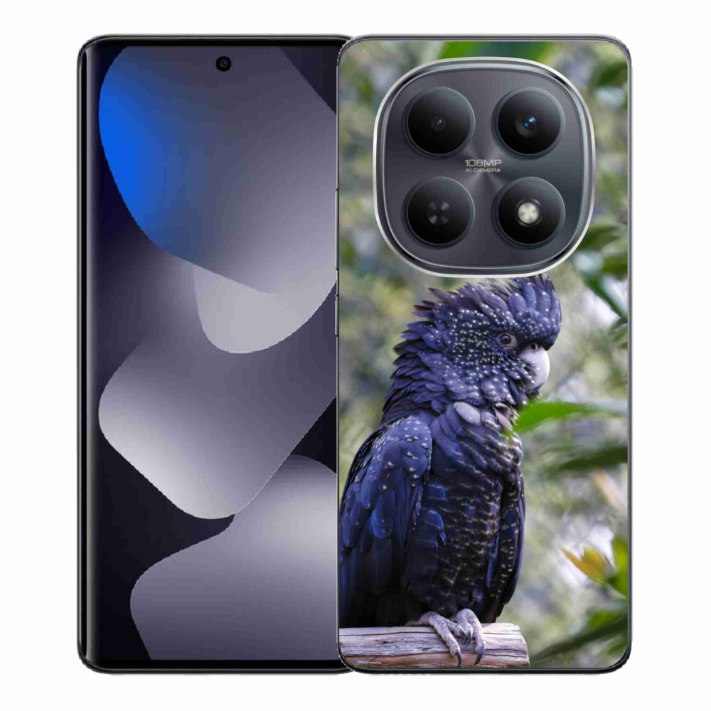 Gél borítás mmCase a Xiaomi Redmi Note 15 4G-hez - papagáj kakadu fekete
