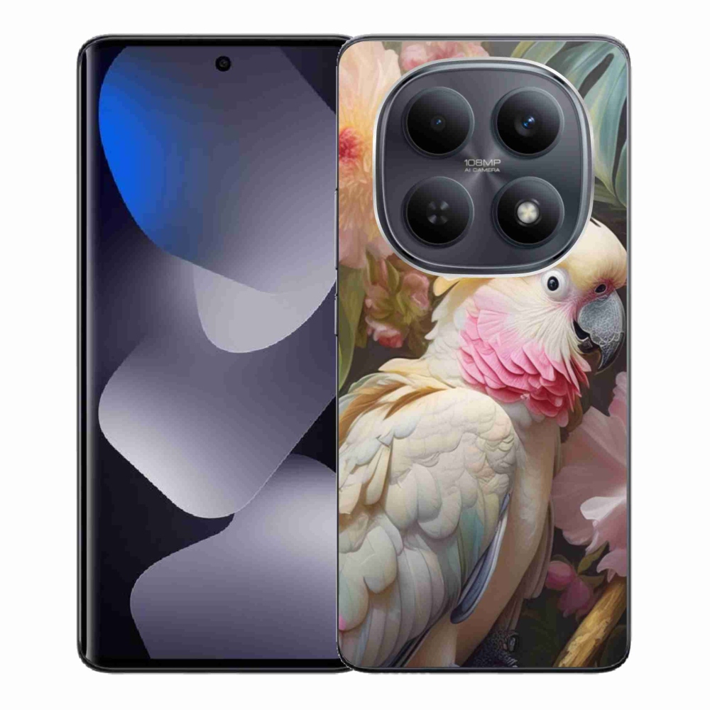 Gél borítás mmCase a Xiaomi Redmi Note 15 4G-hez - papagáj kakadu rózsaszín 2