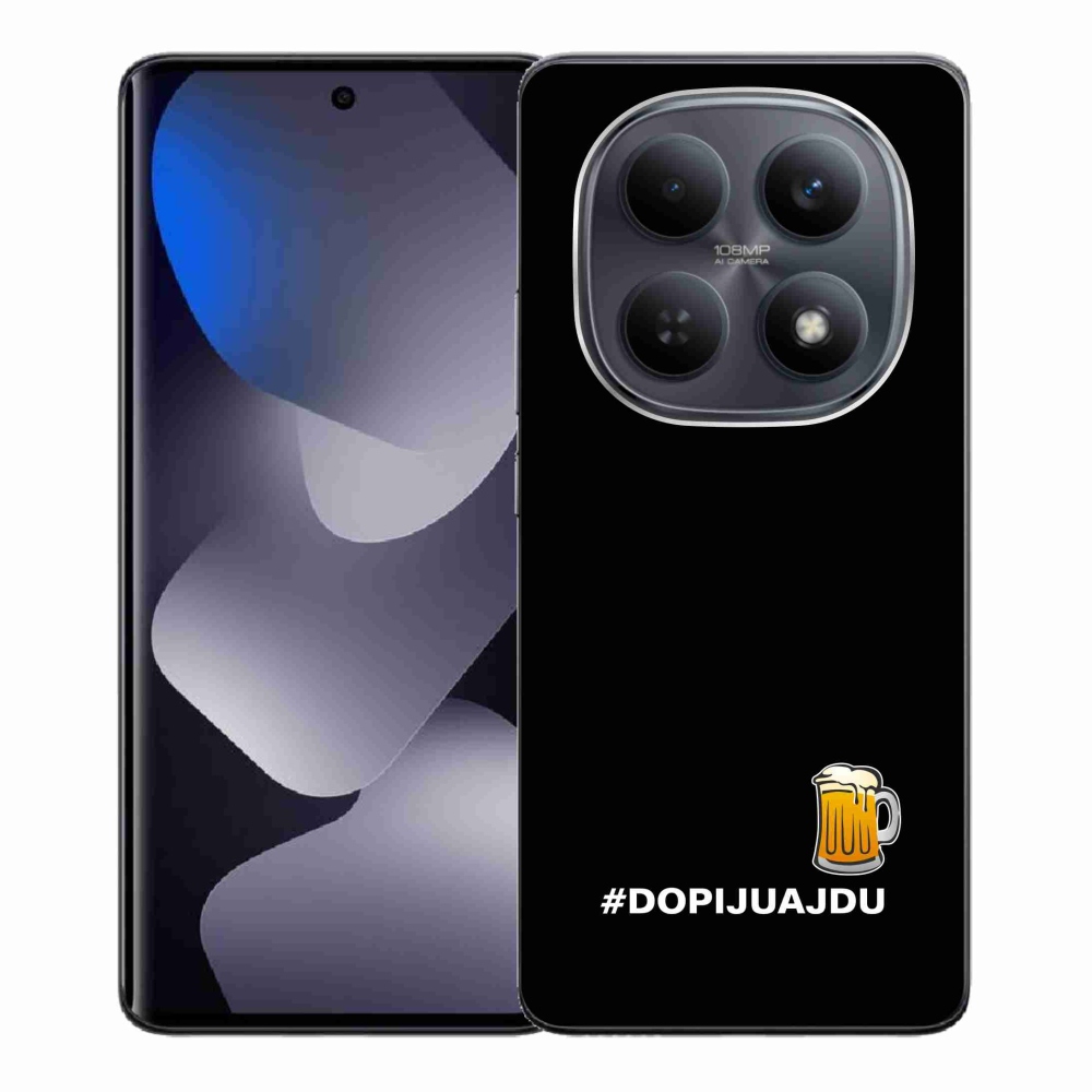 Gél borító mmCase a Xiaomi Redmi Note 15 4G - sör motívum 1 fekete háttérrel