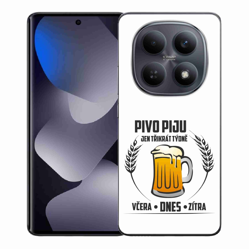 Gél borítás mmCase a Xiaomi Redmi Note 15 4G-hez - sör motívum fehér háttérrel