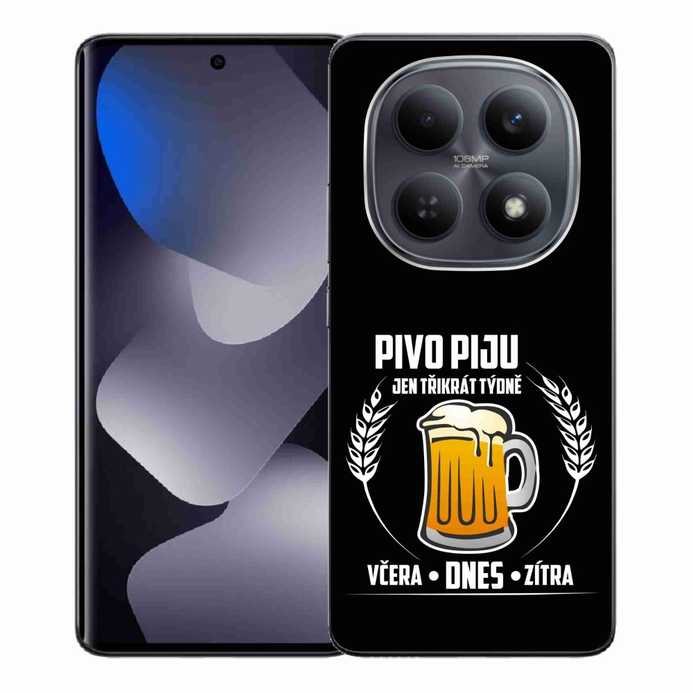 Gél borítás mmCase a Xiaomi Redmi Note 15 4G-hez - sör motívum fekete háttérrel