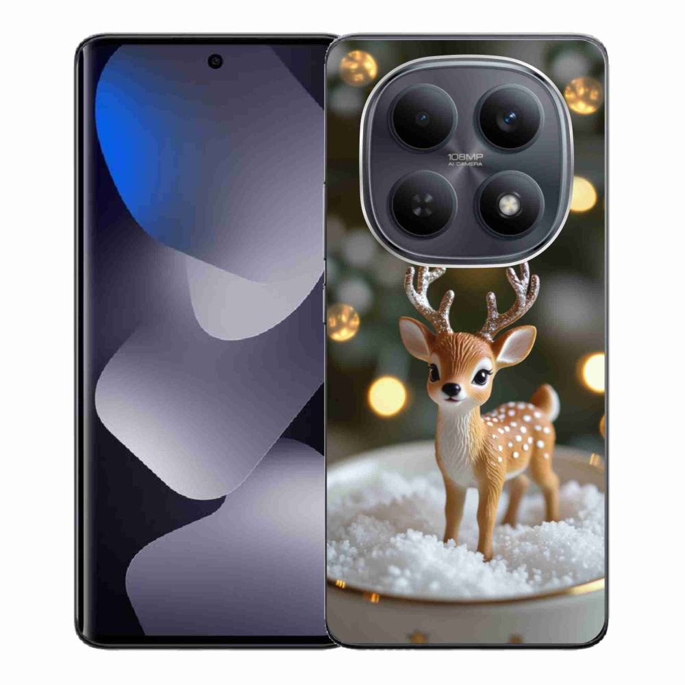 Gél borító mmCase a Xiaomi Redmi Note 15 4G-hez - aranyos karácsonyi szarvasok