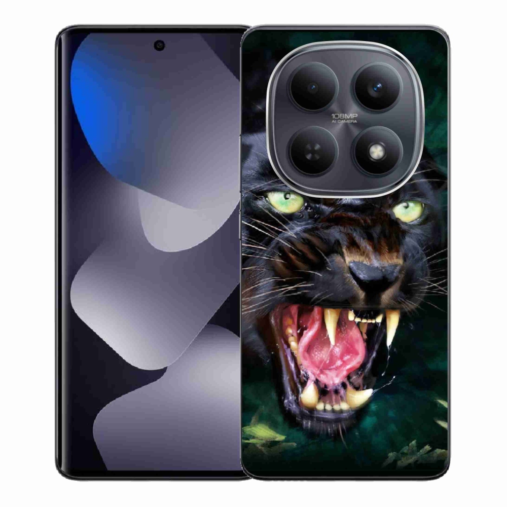 Gél borítás mmCase a Xiaomi Redmi Note 15 4G-hez - dühös fekete párduc