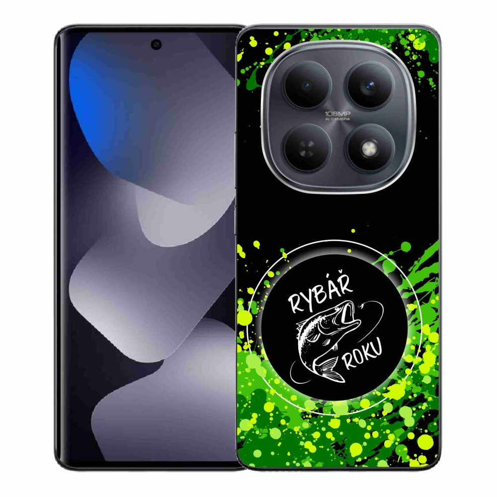 Gél borító mmCase a Xiaomi Redmi Note 15 4G-hez - az év halászának fekete háttere