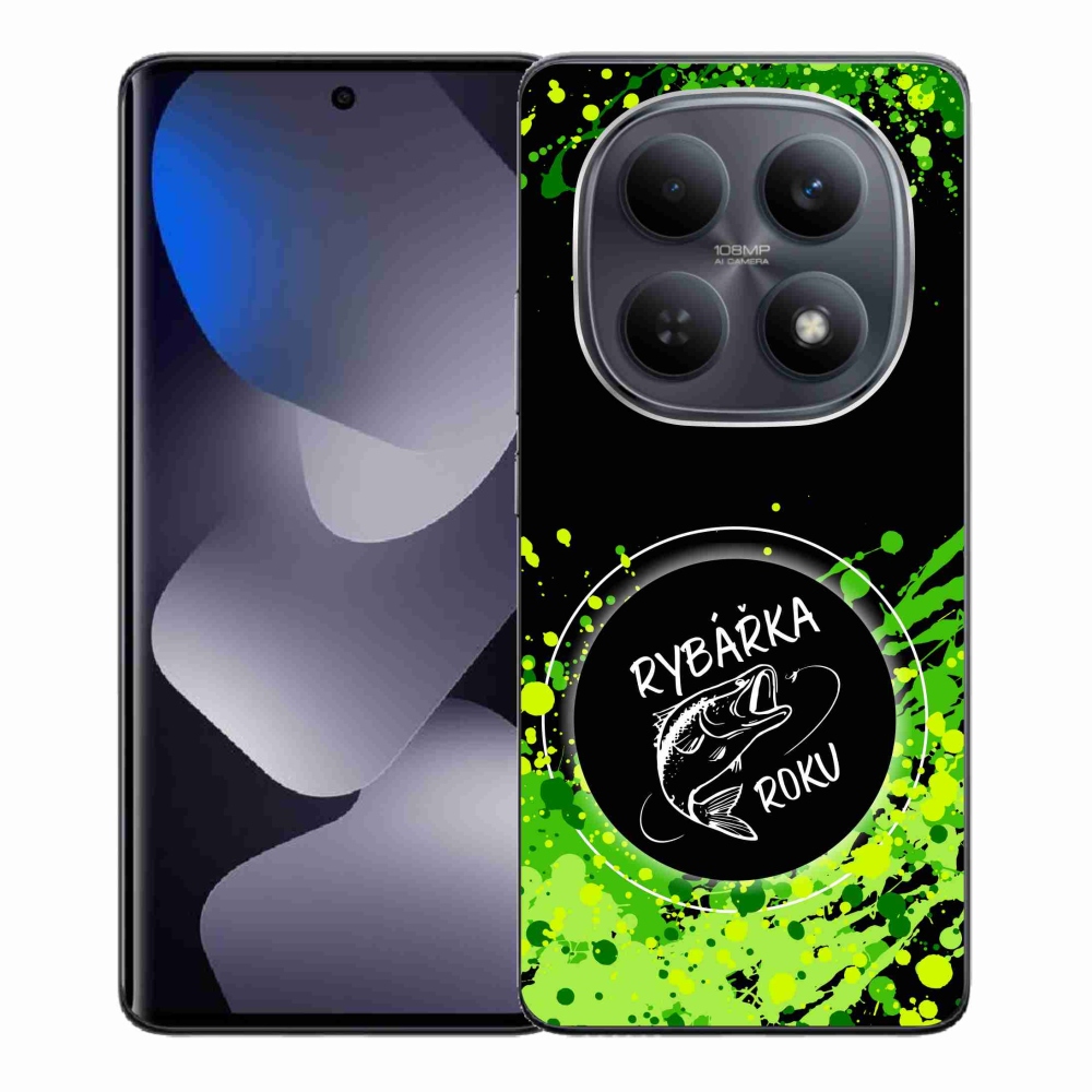 Gél borító mmCase a Xiaomi Redmi Note 15 4G-hez - az év halászának fekete háttere