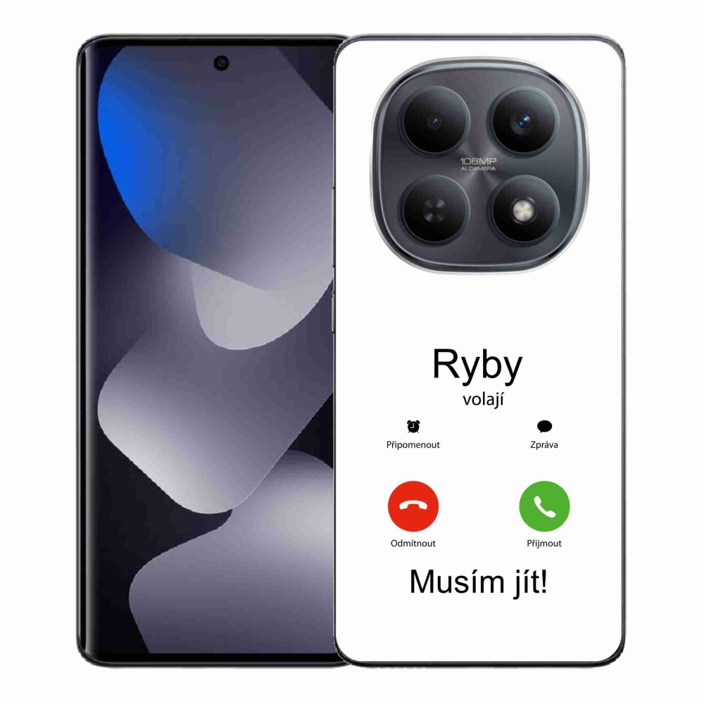 Gél borító mmCase a Xiaomi Redmi Note 15 4G-hez - hal hívás fehér háttérrel