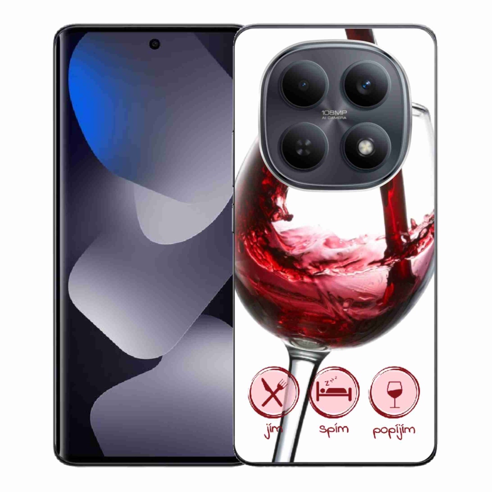 Gél borítás mmCase a Xiaomi Redmi Note 15 4G-hez - borospohár piros