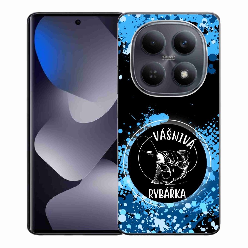 Gél borító mmCase a Xiaomi Redmi Note 15 4G-hez - szenvedélyes halász fekete háttérrel