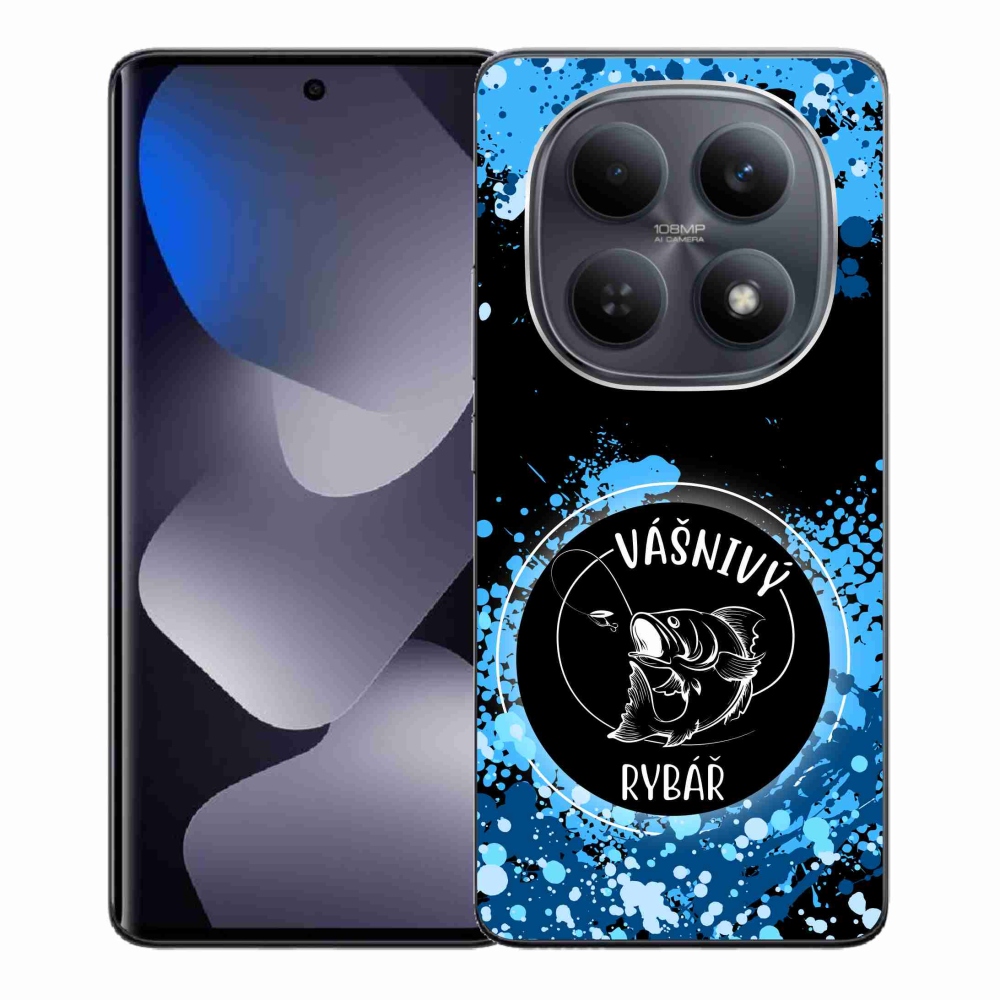 Gél borító mmCase a Xiaomi Redmi Note 15 4G-hez - szenvedélyes halász fekete háttérrel