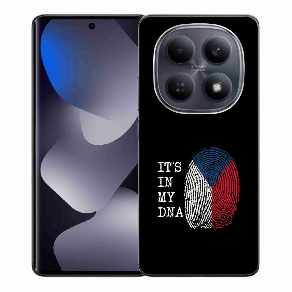 Gél borító mmCase a Xiaomi Redmi Note 15 4G - zászló ujjlenyomat fekete háttérrel