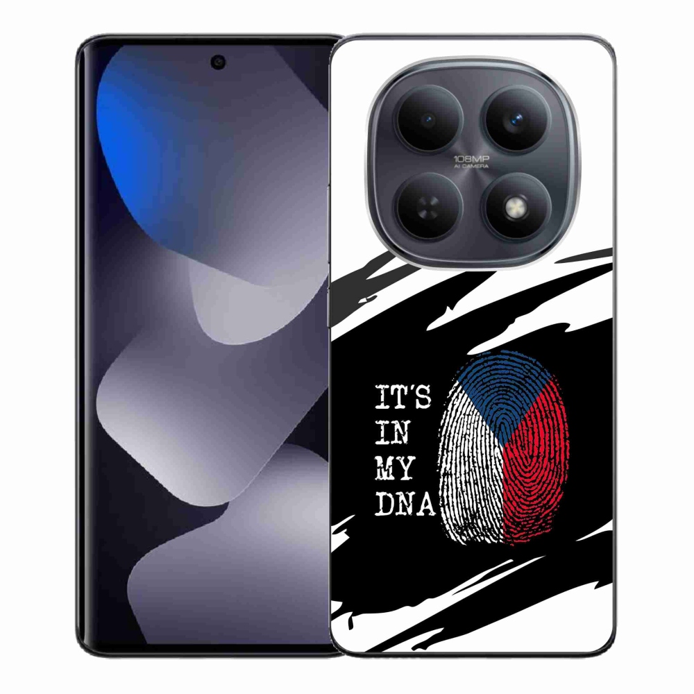 Gél borító mmCase a Xiaomi Redmi Note 15 4G - zászló ujjlenyomat fekete és fehér háttérrel