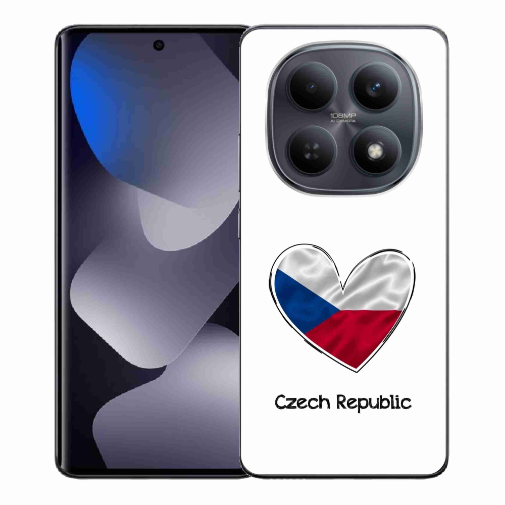 Gél borító mmCase a Xiaomi Redmi Note 15 4G-hez - szív zászló fehér háttérrel
