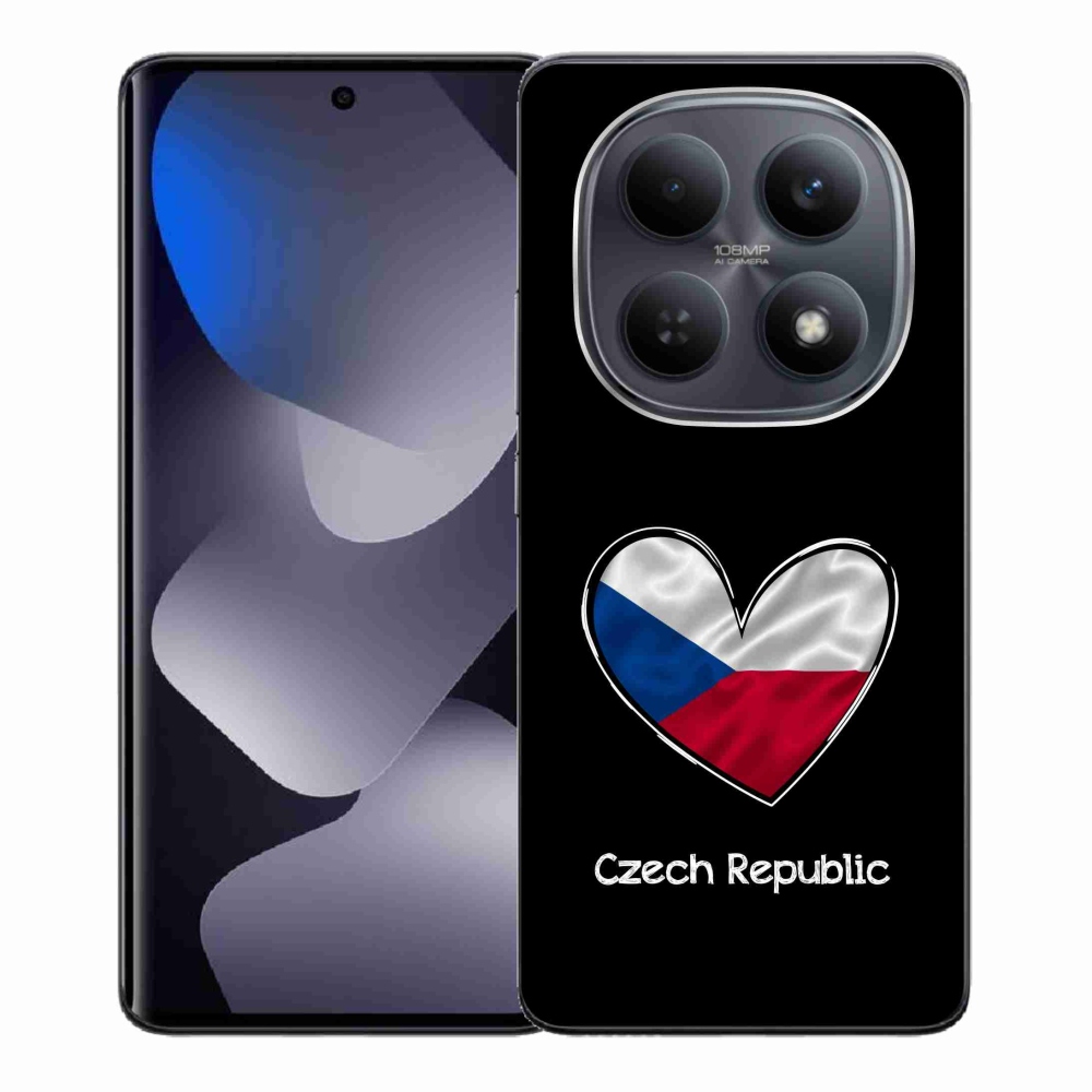 Gél borító mmCase a Xiaomi Redmi Note 15 4G-hez - szív zászló fekete háttérrel