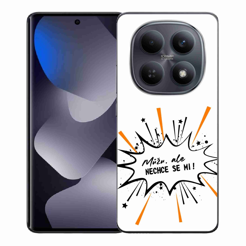 Gél borító mmCase a Xiaomi Redmi Note 15 4G-hez - vicces szöveg 11 fehér háttérrel