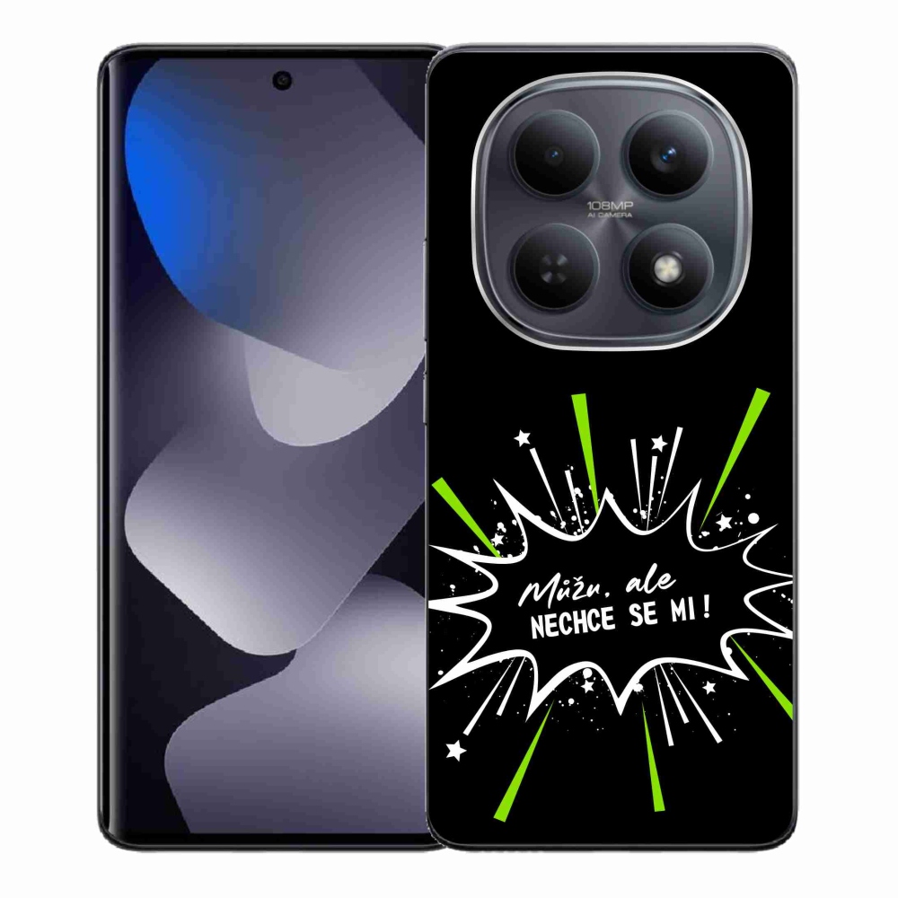 Gél borító mmCase a Xiaomi Redmi Note 15 4G-hez - vicces szöveg 11 fekete háttérrel