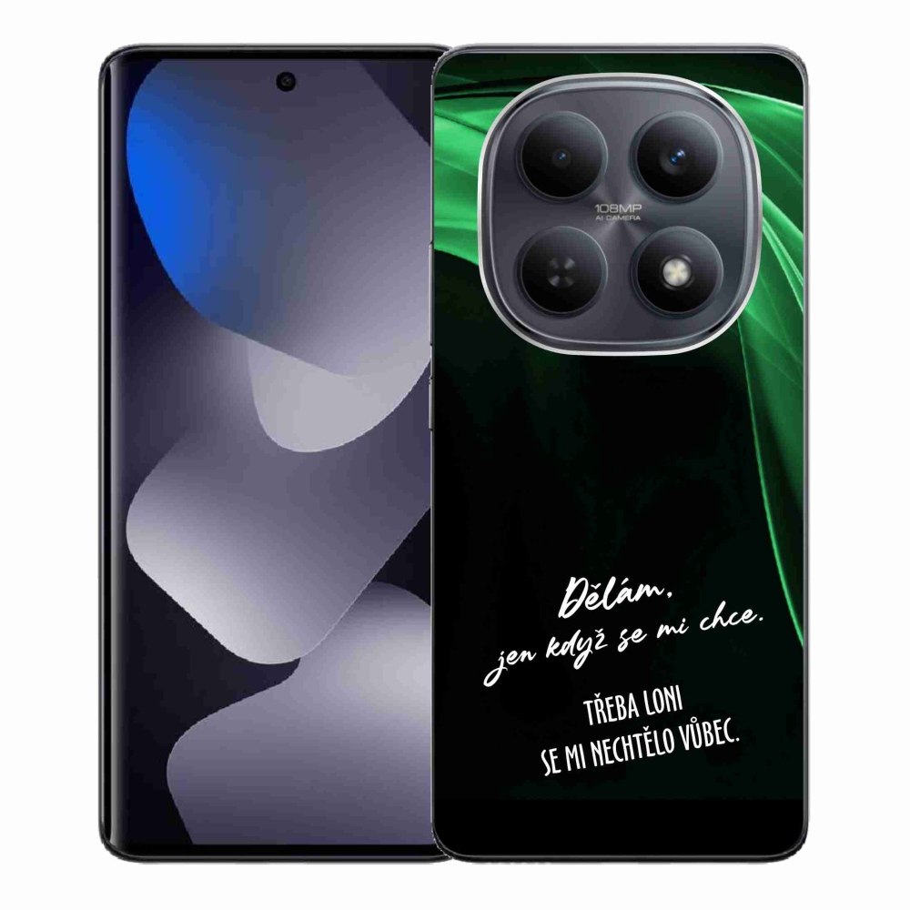 Gél borító mmCase a Xiaomi Redmi Note 15 4G-hez - vicces szöveg 12 fekete háttérrel