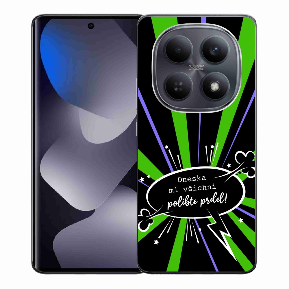 Gél borító mmCase a Xiaomi Redmi Note 15 4G-hez - vicces szöveg 15 fekete háttérrel