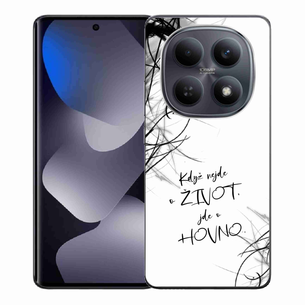 Gél borító mmCase a Xiaomi Redmi Note 15 4G-hez - vicces szöveg 16 fehér háttérrel