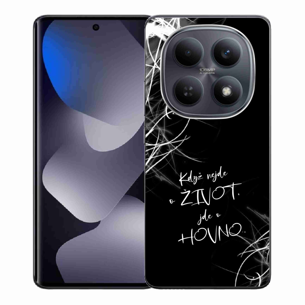 Gél borító mmCase a Xiaomi Redmi Note 15 4G-hez - vicces szöveg 16 fekete háttérrel