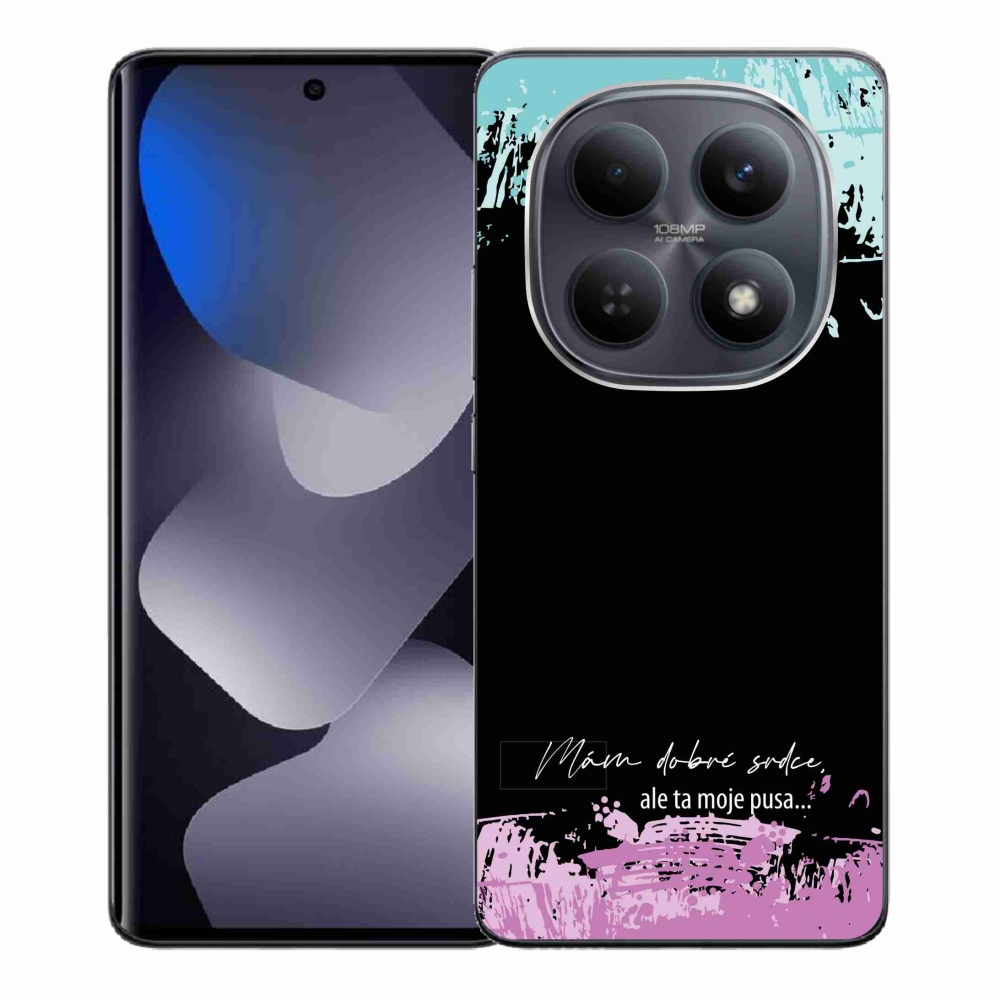 Gél borító mmCase a Xiaomi Redmi Note 15 4G-hez - vicces szöveg 3 fekete háttérrel