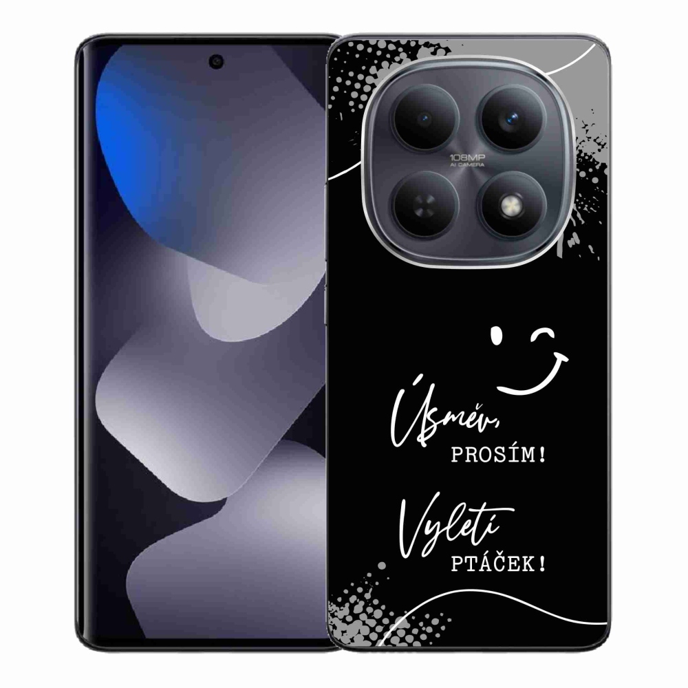 Gél borító mmCase a Xiaomi Redmi Note 15 4G-hez - vicces szöveg 4 fekete háttérrel