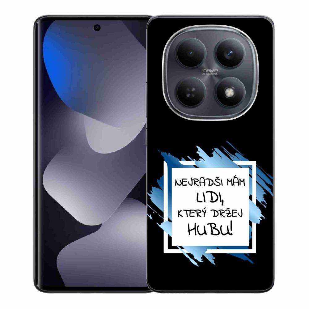 Gél borító mmCase a Xiaomi Redmi Note 15 4G-hez - vicces szöveg 7 fehér és fekete háttérrel