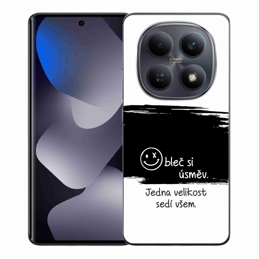 Gél borító mmCase a Xiaomi Redmi Note 15 4G-hez - vicces szöveg 8 fekete és fehér háttérrel