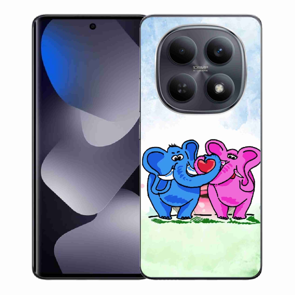 Gél borítás mmCase a Xiaomi Redmi Note 15 4G-hez - szerelmes elefántok