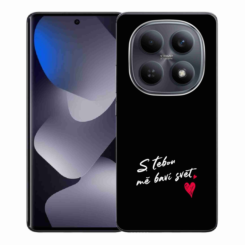 Gél borító mmCase a Xiaomi Redmi Note 15 4G-hez - szerelmes szöveg 1 fekete háttér