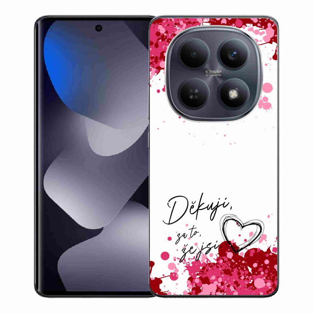 Gél borító mmCase a Xiaomi Redmi Note 15 4G-hez - szerelem szöveg 2 fehér háttérrel