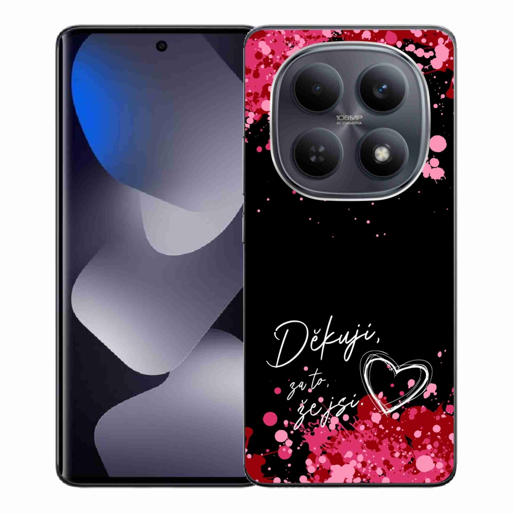 Gél borító mmCase a Xiaomi Redmi Note 15 4G-hez - text in love 2 fekete háttérrel
