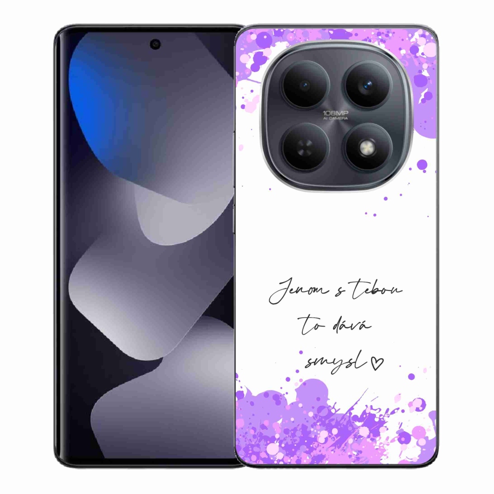 Gél borító mmCase a Xiaomi Redmi Note 15 4G-hez - szerelmes szöveg fehér háttérrel