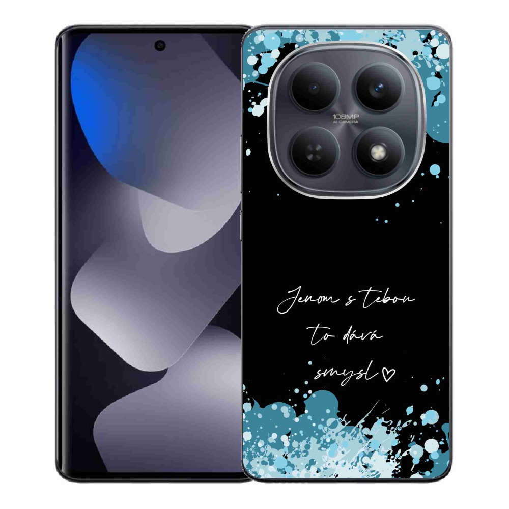 Gél borító mmCase a Xiaomi Redmi Note 15 4G-hez - szerelmes szöveg fekete háttérrel
