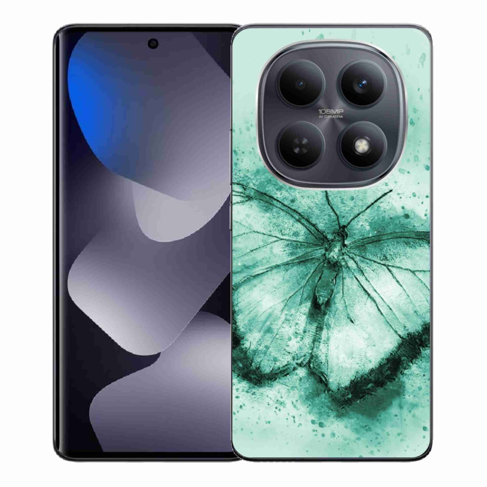 Gél borítás mmCase a Xiaomi Redmi Note 15 4G-hez - zöld pillangó