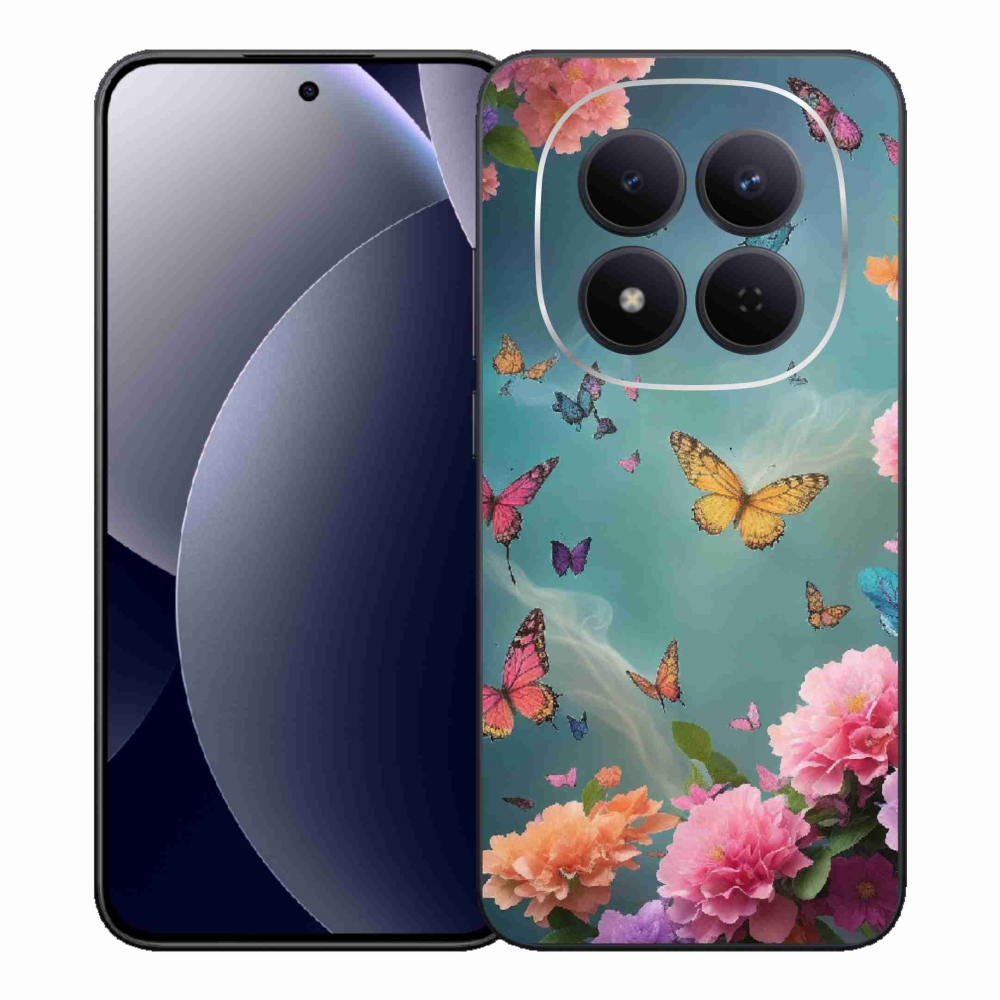 Gél borítás mmCase a Xiaomi Redmi Note 15 Pro 5G számára - színes virágok és pillangók