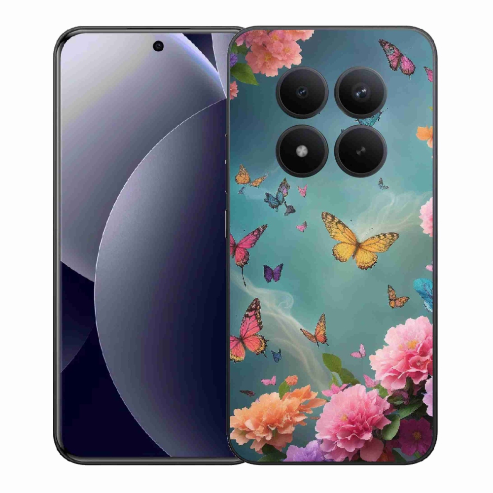 Gél borítás mmCase a Xiaomi Redmi Note 15 Pro+ 5G/Xiaomi Poco M8 Pro 5G számára - színes virágok és pillangók