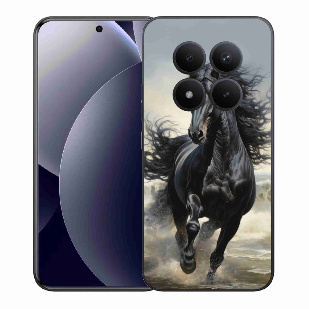 Gél borítás mmCase a Xiaomi Redmi Note 15 Pro+ 5G - futó fekete lóhoz