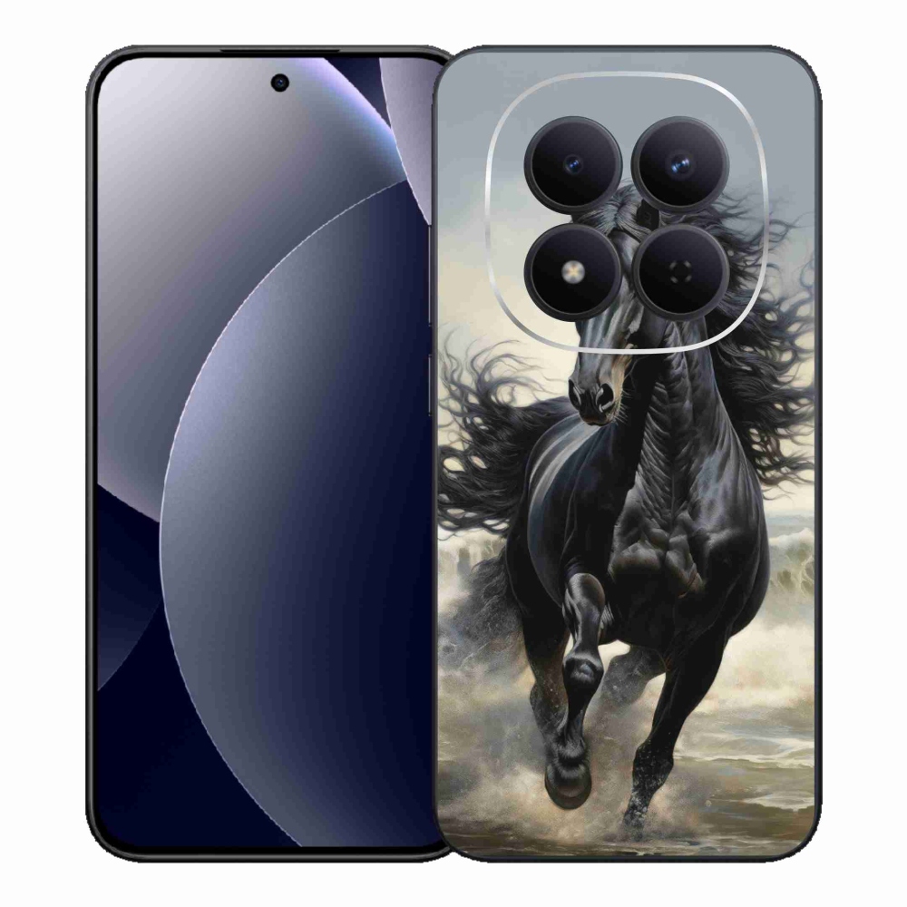 Gél borítás mmCase a Xiaomi Redmi Note 15 Pro 5G - futó fekete lóhoz