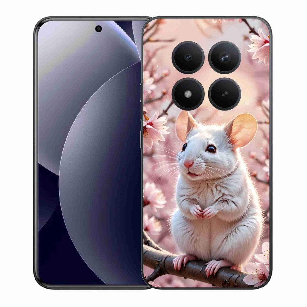 Gél borítás mmCase a Xiaomi Redmi Note 15 Pro+ 5G számára - fehér egér az ágon