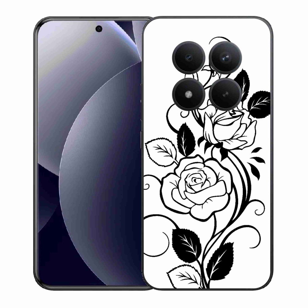 Gél borítás mmCase a Xiaomi Redmi Note 15 Pro+ 5G/Xiaomi Poco M8 Pro 5G számára - fekete és fehér rózsa