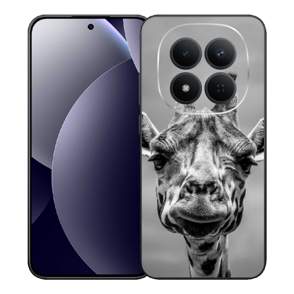 Gél borítás mmCase a Xiaomi Redmi Note 15 Pro 5G-hez - fekete és fehér zsiráf