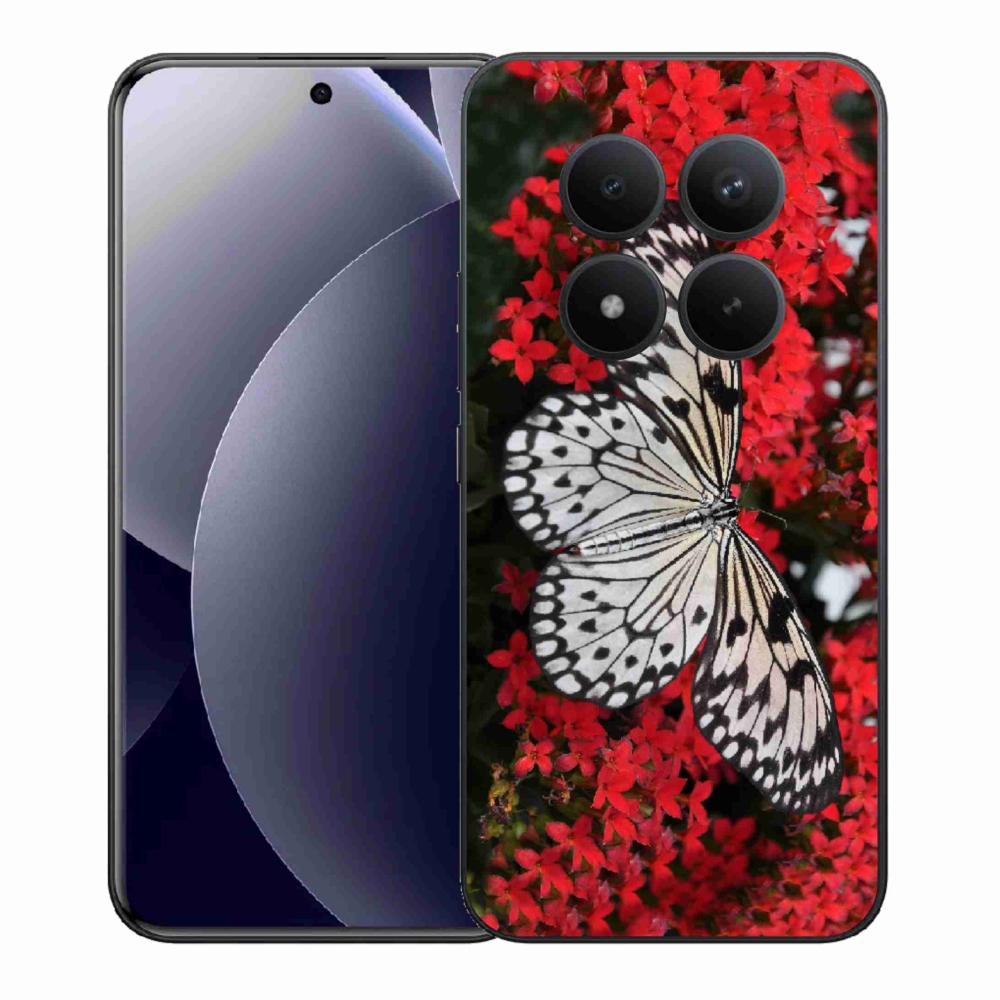Gél borítás mmCase a Xiaomi Redmi Note 15 Pro+ 5G/Xiaomi Poco M8 Pro 5G - fekete és fehér pillangó 1