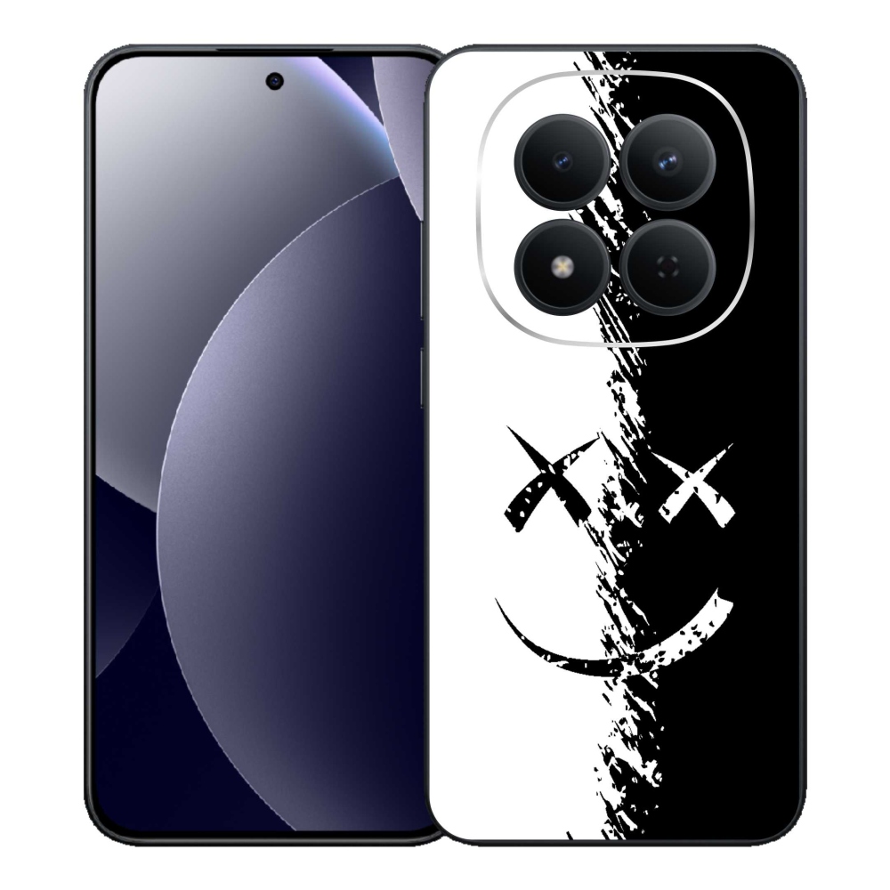 Gél borítás mmCase a Xiaomi Redmi Note 15 Pro 5G-hez - fekete és fehér mosolygó