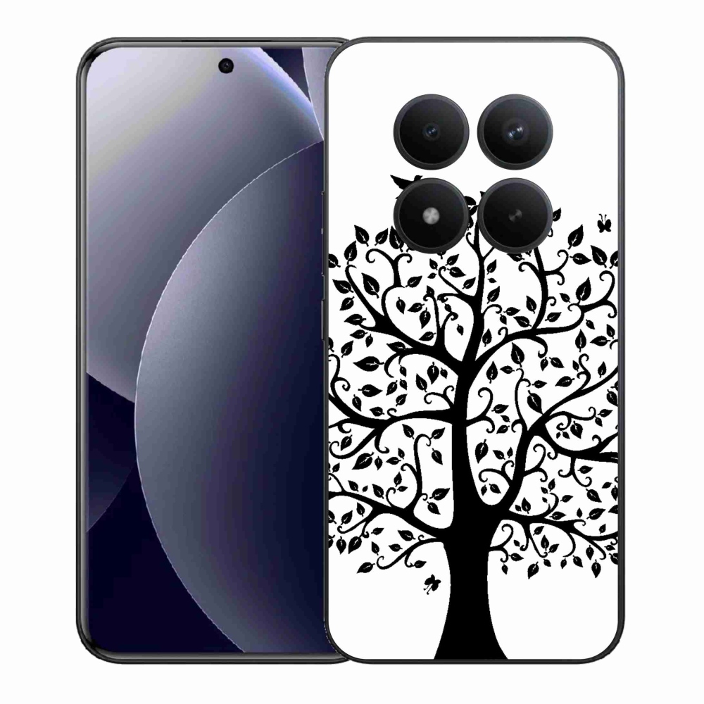 Gél borítás mmCase a Xiaomi Redmi Note 15 Pro+ 5G/Xiaomi Poco M8 Pro 5G számára - fekete és fehér fa
