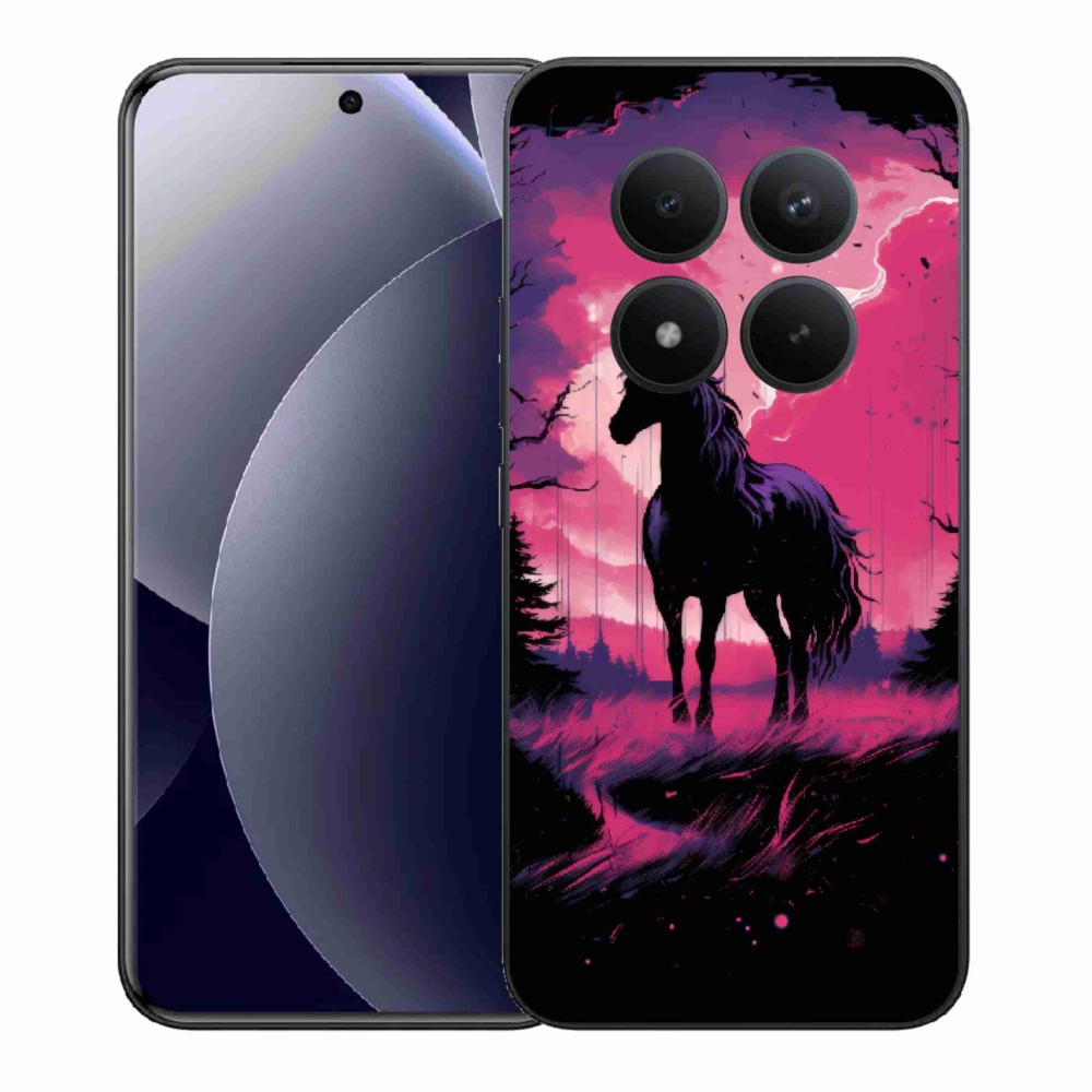 Gél borítás mmCase a Xiaomi Redmi Note 15 Pro+ 5G/Xiaomi Poco M8 Pro 5G - fekete rajzfilm ló 1